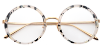 Unique Round Leopard Eyeglasses│Vooglam Optical Glasses Angle View