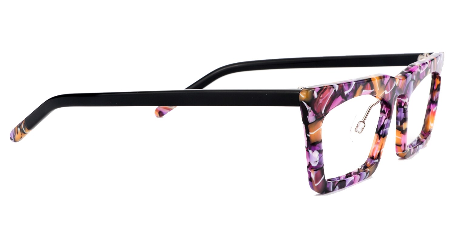 Stylish Rectangle PurpleFloral Eyeglasses│Vooglam Eyeglasses Online