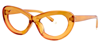 Oval Orange Eyeglasses│Vooglam Optical Glasses Side View