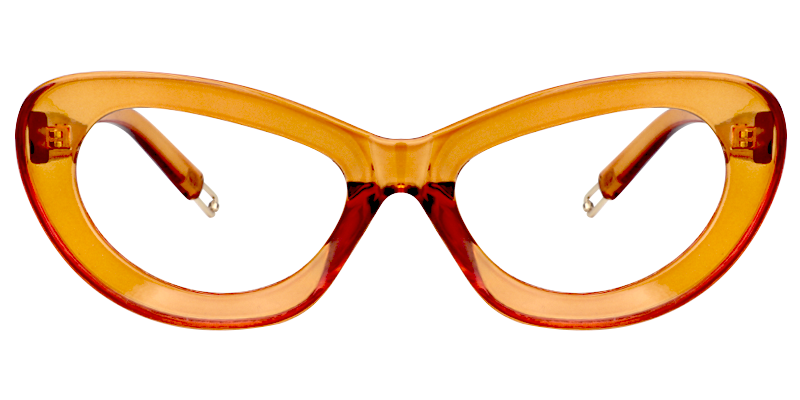 Oval Orange Eyeglasses│Vooglam Optical Glasses   Angle View