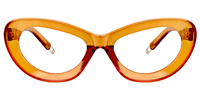 Oval Orange Eyeglasses│Vooglam Optical Glasses Angle View