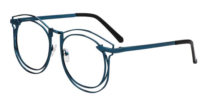 Joanne Round Blue Eyeglasses 4