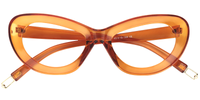 Oval Orange Eyeglasses│Vooglam Optical Glasses Front View