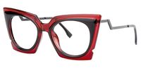 Steady Geometric Black/Red Eyeglasses│Vooglam Optical Glasses Side View