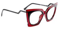 Steady Geometric Black/Red Eyeglasses│Vooglam Optical Glasses 