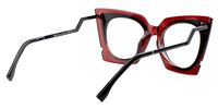 Steady Geometric Black/Red Eyeglasses│Vooglam Optical Glasses 