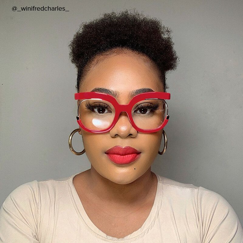 Fredia - Square Red Eyeglasses Vooglam eyewear