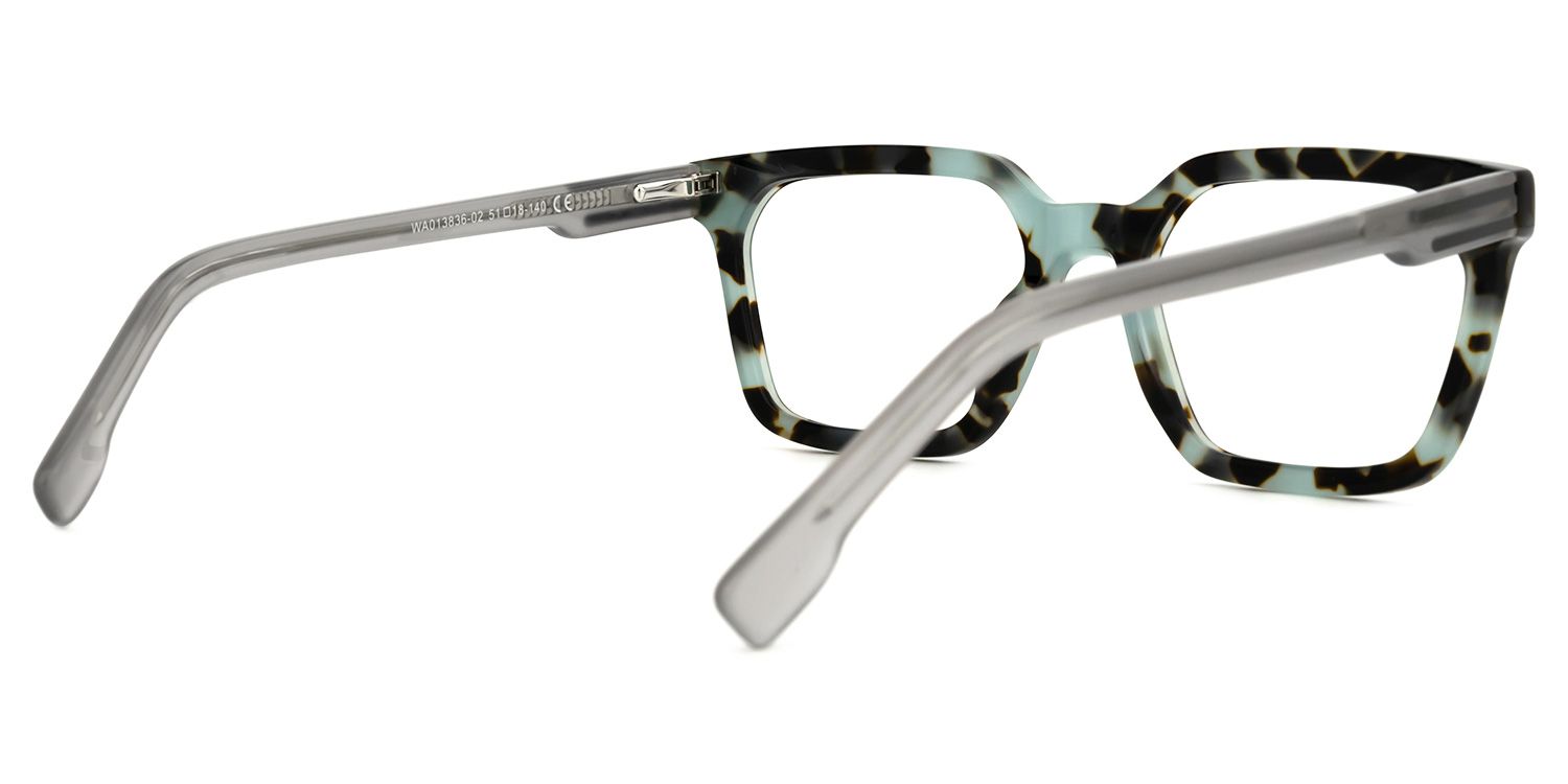Rectangle Blue/Tortoise Eyeglasses | Vooglam.com Side View