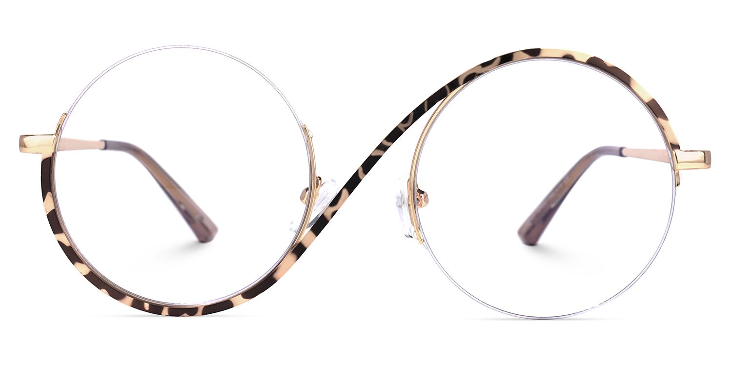 Manley - Eclectic Round Tortoiseshell Glasses by Vooglam - Angle View