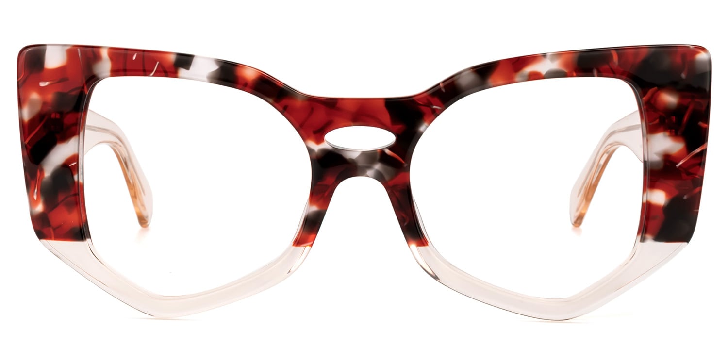 Latarsha - Geometric Red/Tortoise Eyeglasses - 1