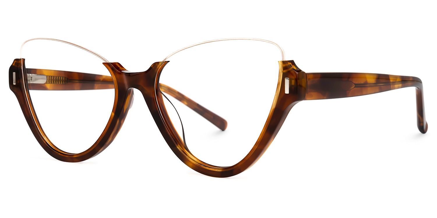 Omayra - Cat Eye Tortoise Eyeglasses | Vooglam Front View