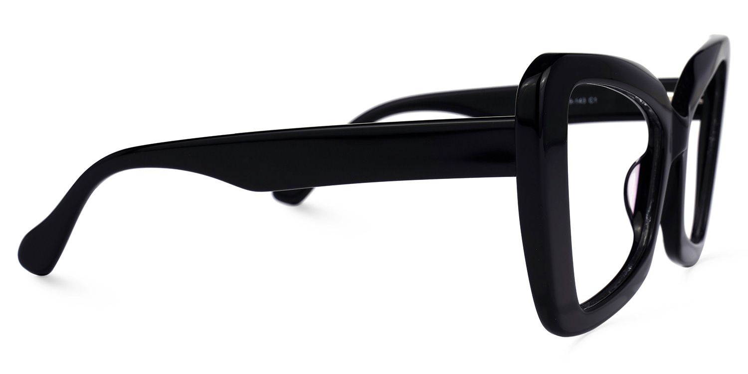 Mandi - Bold Black Butterfly Frame Eyeglasses | Vooglam 4
