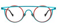 Arrabella - Round Blue Eyeglasses | Vooglam Angle View
