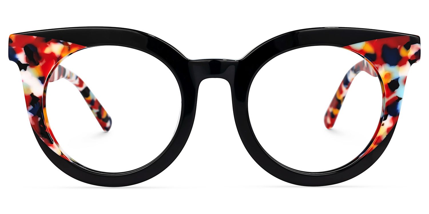 Elmore - Round Black Eyeglasses | Vooglam Angle View