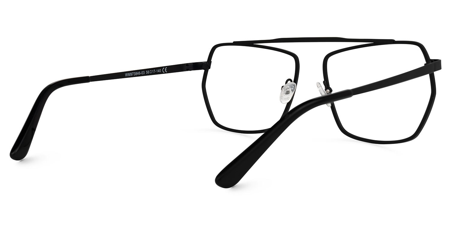 Alexa - Aviator Black Eyeglasses | Vooglam Side View