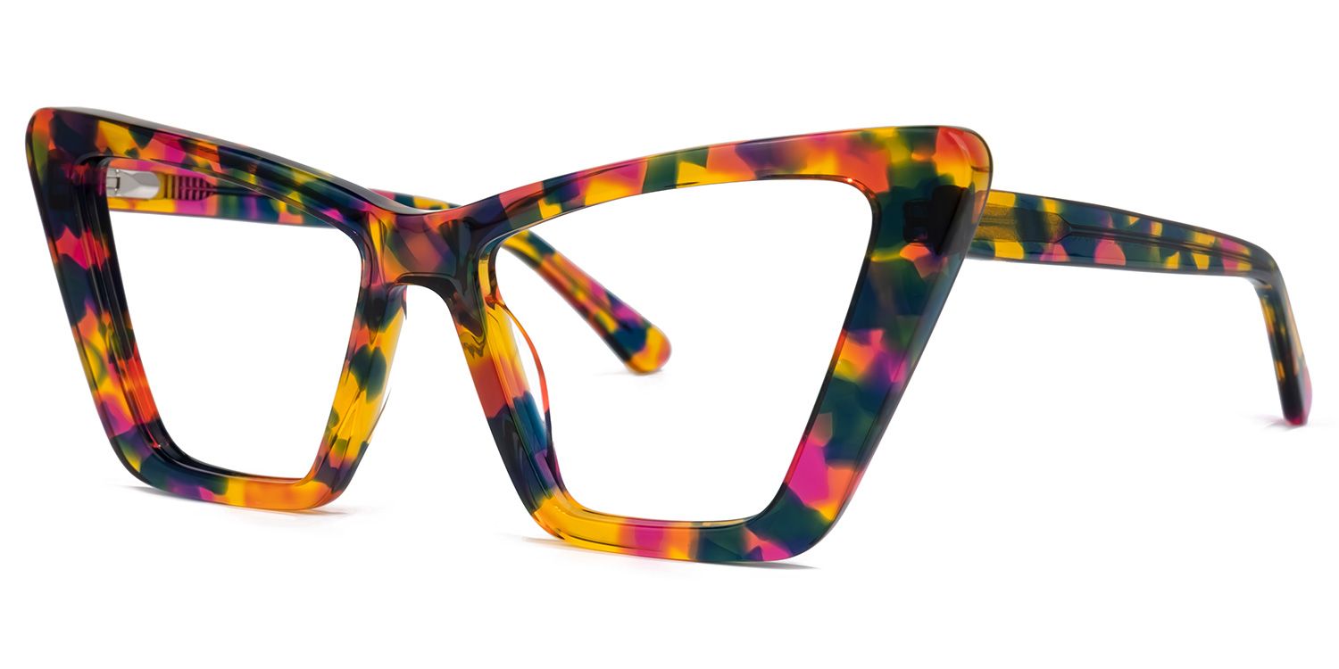 Khin - Unique Sharp-Edged Cat-Eye Eyeglasses | Vooglam Front View