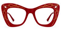 Zavala - Square Red Eyeglasses | Vooglam Angle View