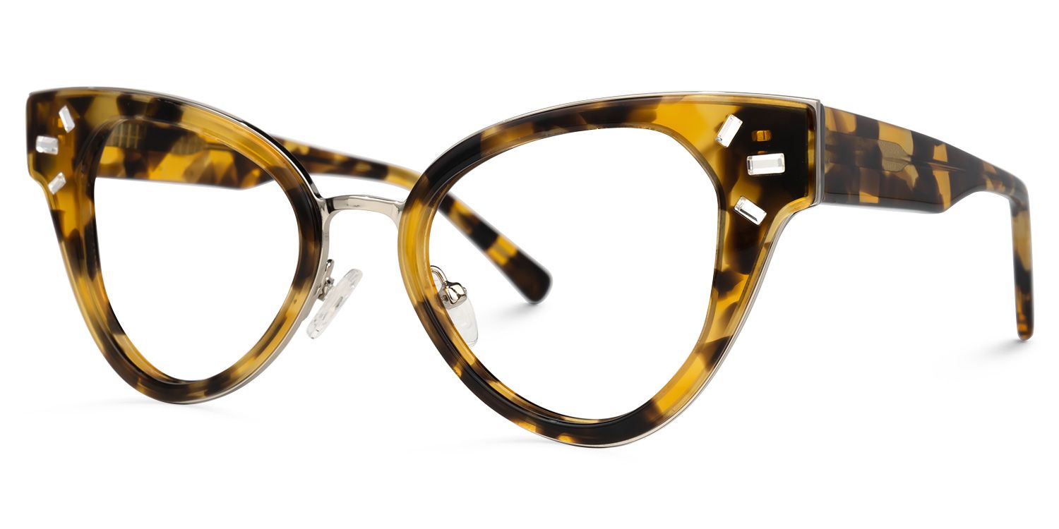 Cat Eye Tortoise Eyeglasses | Vooglam.com Front View