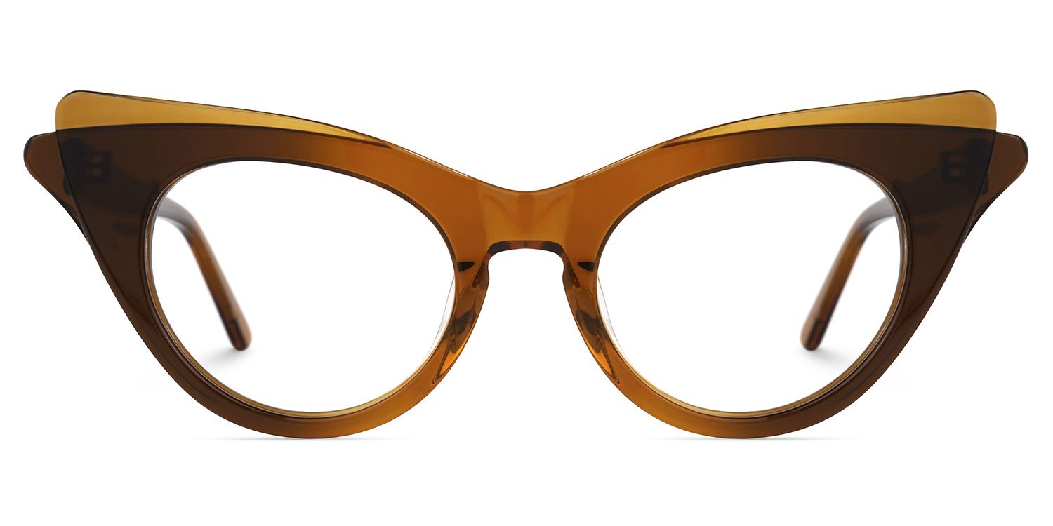 Debra - Cat Eye Brown Eyeglasses | Vooglam Angle View