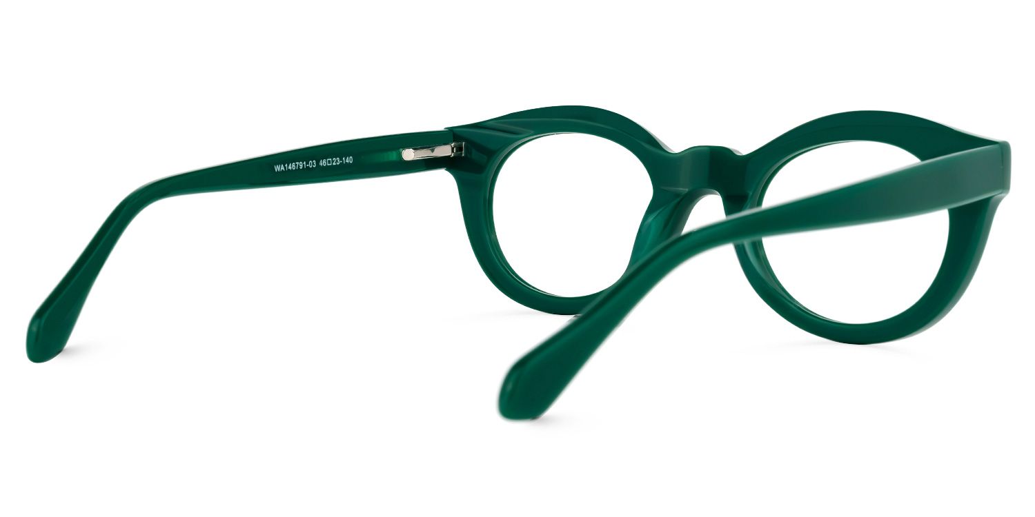 Round Green Eyeglasses | Vooglam.com Side View