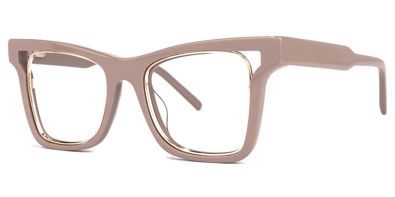 Efrain - Rectangle Brown Eyeglasses | Vooglam Front View