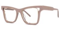 Efrain - Rectangle Brown Eyeglasses | Vooglam Front View