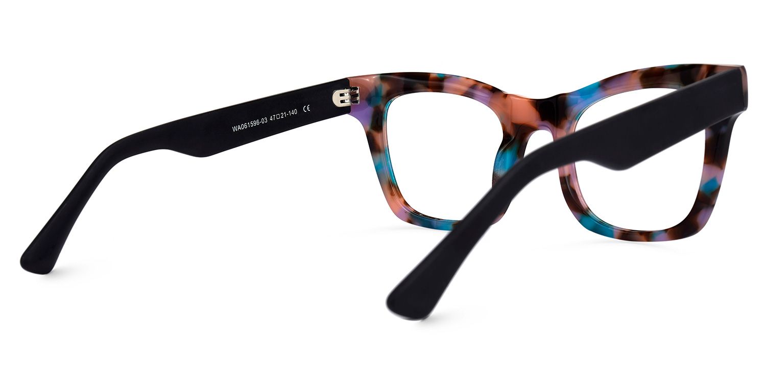 Stevens - Rectangle Floral Eyeglasses | Vooglam Side View