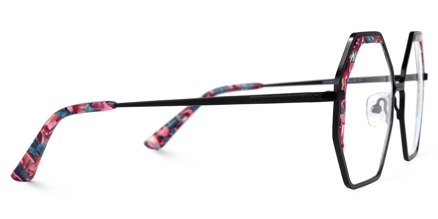 Scotto - Unique Octagon Floral Metal Glasses | Vooglam 4