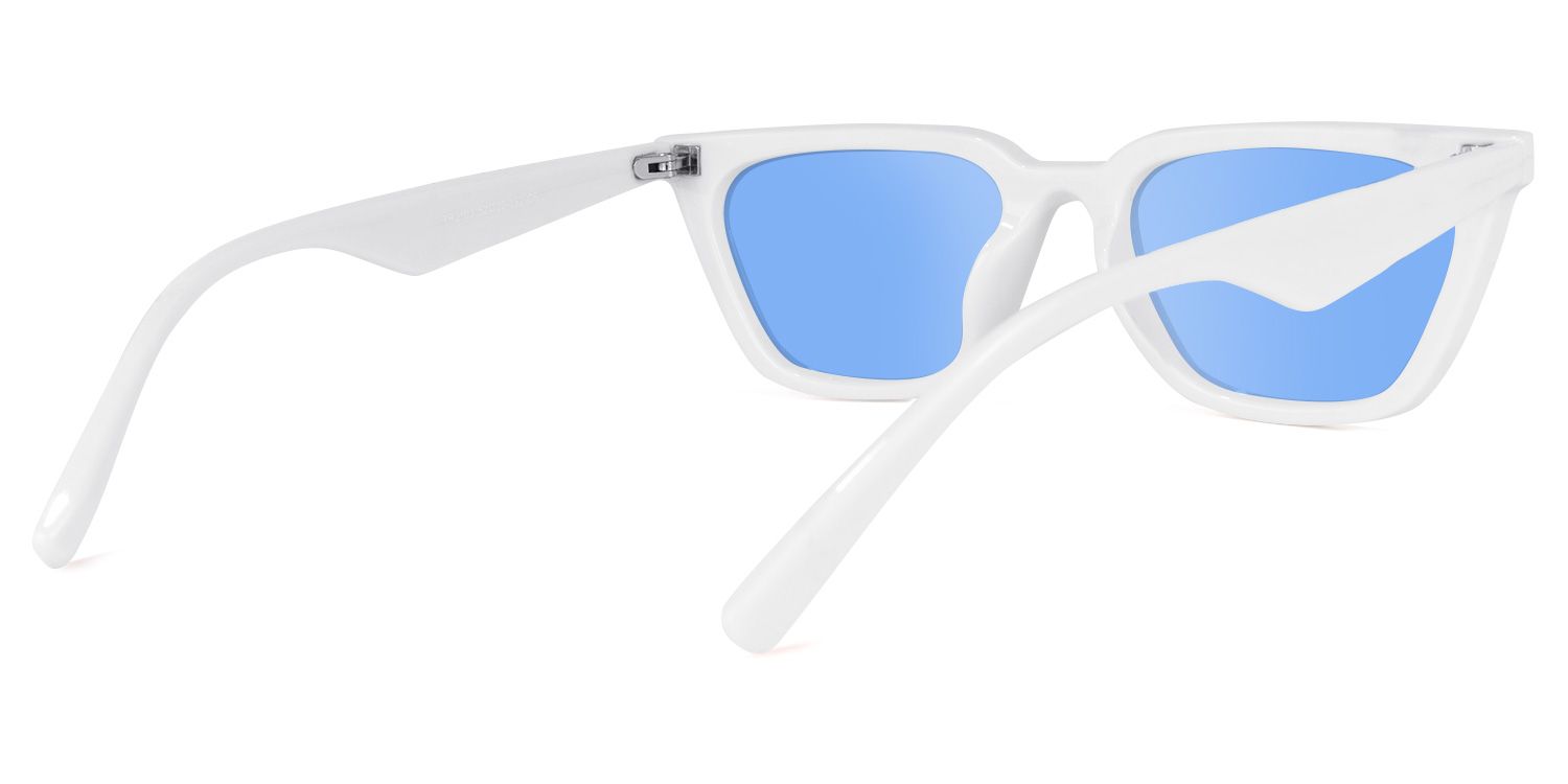Cat Eye White Sunglasses | Vooglam.com Side View