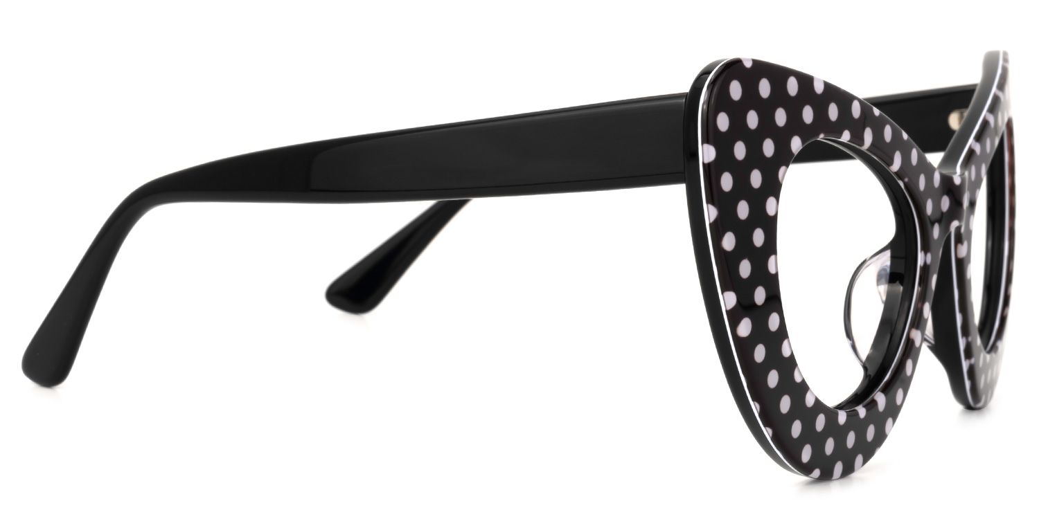 April - Cat Eye Black/White Eyeglasses | Vooglam 4