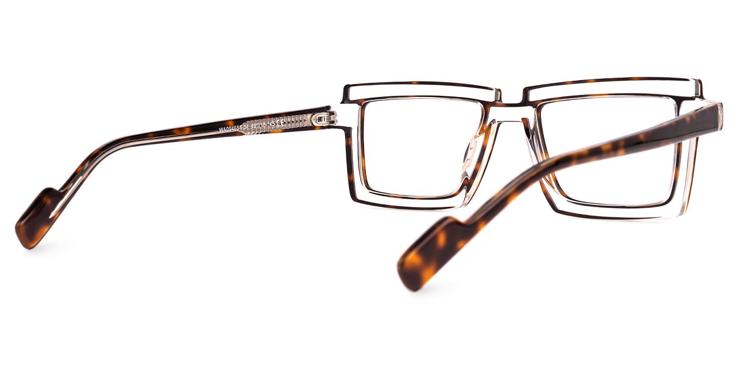 Joselyn - Rectangle Tortoise Eyeglasses | Vooglam Side View