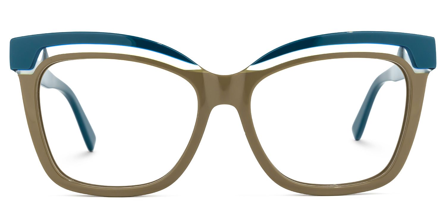 Square Brown Eyeglasses | Vooglam.com Angle View