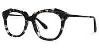 Geometric Dark/Tortoise Eyeglasses | Vooglam.com Front View