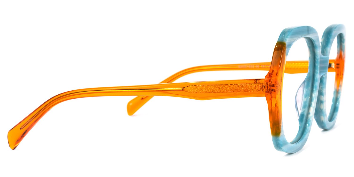 Square Blue/Orange Eyeglasses | Vooglam.com 4