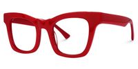 Stevens - Rectangle Red Eyeglasses | Vooglam Front View