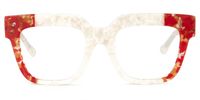 Yolanda - Square Red Eyeglasses - 1