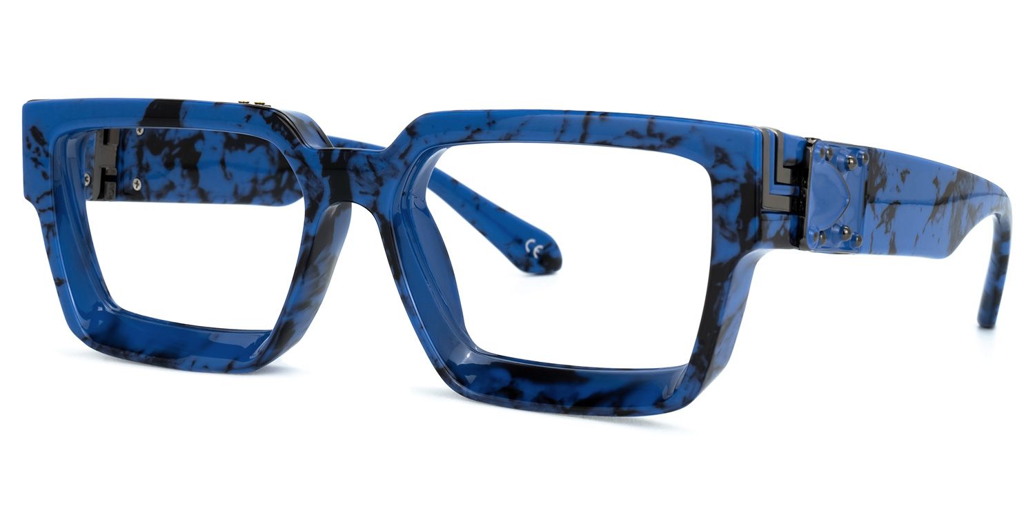 Rectangle Blue Eyeglasses | Vooglam.com Front View