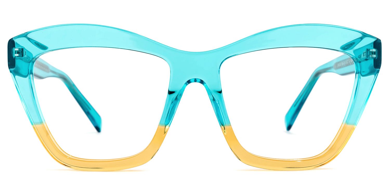 Murdock - Square Blue Eyeglasses | Vooglam Angle View