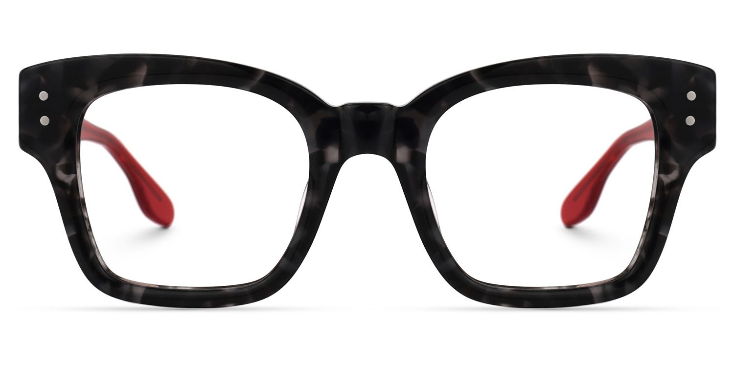 Rectangle Grey/Tortoise Eyeglasses | Vooglam.com Angle View