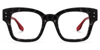 Rectangle Grey/Tortoise Eyeglasses | Vooglam.com Angle View