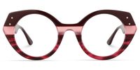 Geometric Wine/Red Eyeglasses | Vooglam.com Angle View