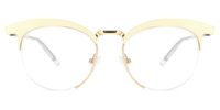 Browline Gold Eyeglasses | Vooglam.com Angle View