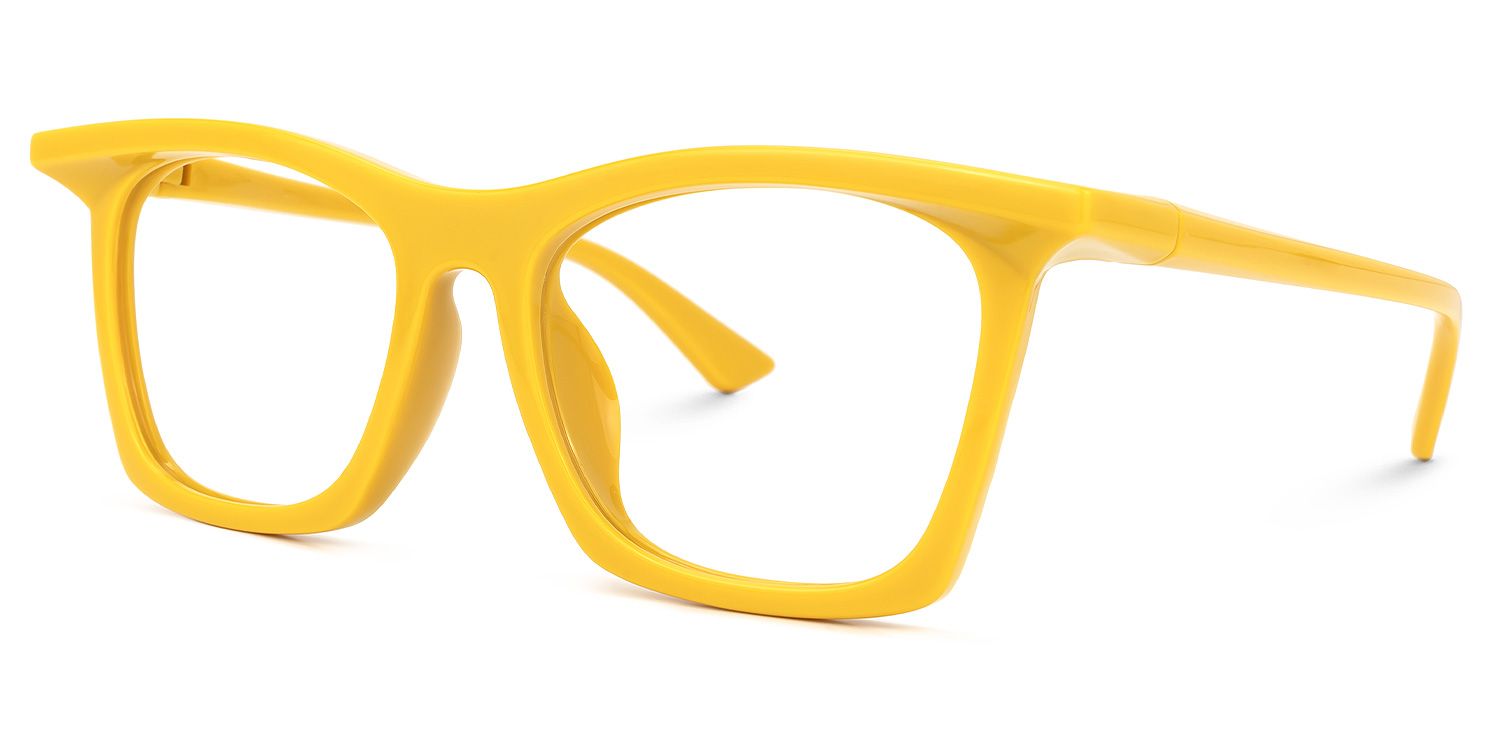 Rectangle Yellow Eyeglasses | Vooglam.com Front View
