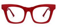 Stevens - Rectangle Red Eyeglasses | Vooglam Angle View