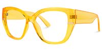 Gustavo - Cat Eye Yellow Eyeglasses | Vooglam Front View