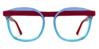 Geometric Red Eyeglasses | Vooglam.com Angle View