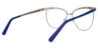 Browline Blue Eyeglasses | Vooglam.com Side View