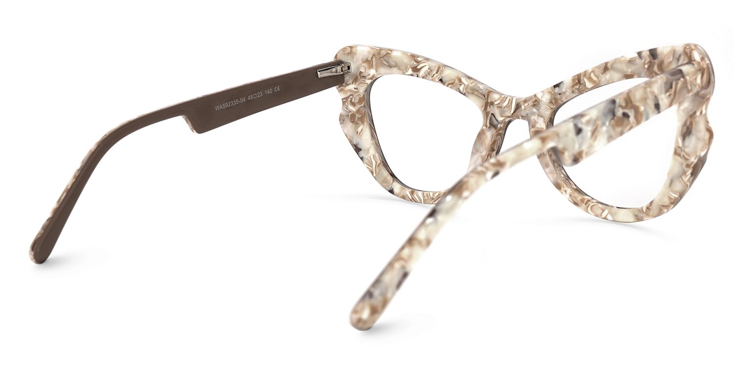 Cat Eye Coffee Eyeglasses | Vooglam.com Side View