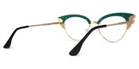 Portia - Browline Green Eyeglasses | Vooglam Side View