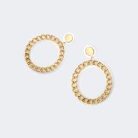 Paperclip Chain Pierced Earrings | Vooglam.com Angle View